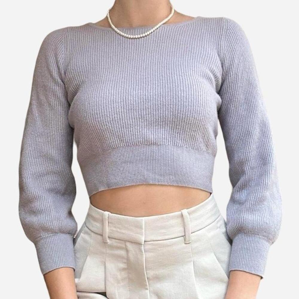Babaton aritzia cropped balloon quarter sleeve sweater